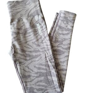 Gymshark Kids Zebra Print Leggings - Gray